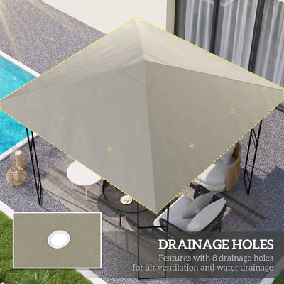 Outsunny 3 x 3(m) Gazebo Canopy Replacement, for 01-0867 - Light Grey 