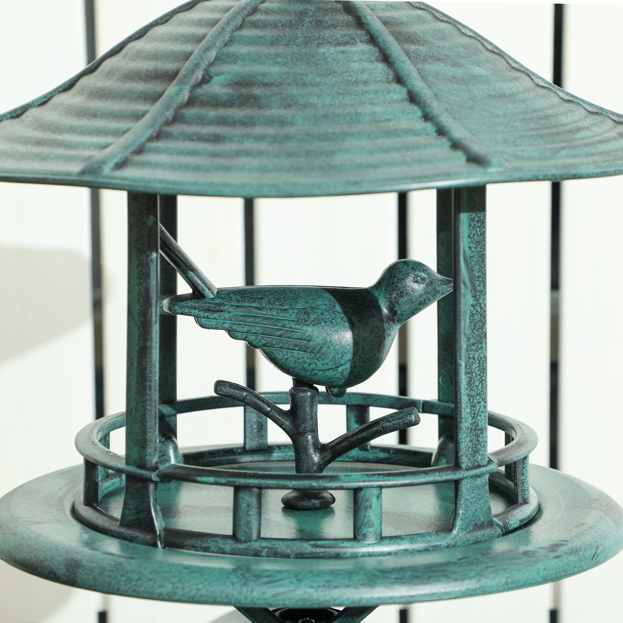 Outsunny 3-in-1 Garden Bird Bath, Freestanding Birdbath with Large Water Basin, Underneath Flower Planter, Φ50 x 113 cm, Green 