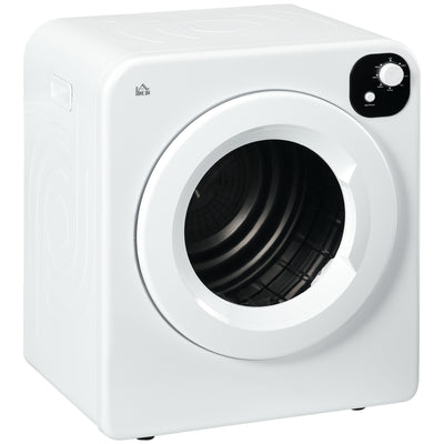 HOMCOM 6kg Vented Tumble Dryer, Freestanding, Wall Mounted, Stackable, Portable Dryer with 7 Programmers, White 