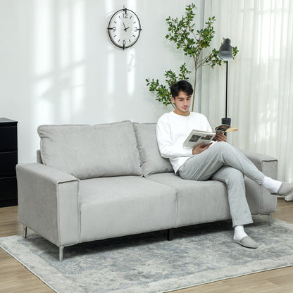 HOMCOM Three-Seater Corduroy - Light Grey 
