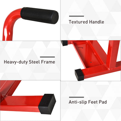 DURHAND 150KG Steel Motorbike Jack Lift Rubber Platform Crank Lift Manual Repair Clean Hoist Table Assist Off-Road Dirt Bike Stand Red 27.5/39.5 Hcm 
