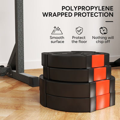 SPORTNOW Olympic Weight Plates Set, with Two 10kg and Two 5kg weights, Black 