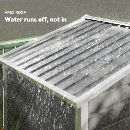 Outsunny 7 x 4ft Garden Shed, Easy to Assemble, Upgraded Galvanised Steel Frame with Foundation Kit, Double Doors with Lock, Outdoor Metal Shed with Vents and Gloves, Garden Storage Shed, Dark Grey 