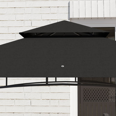 Outsunny 150 x 240cm BBQ Grill Gazebo, with Shelves - Grey 