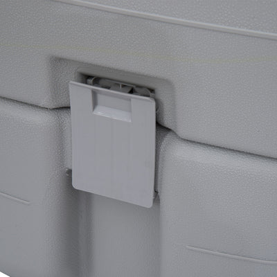 Outsunny 20L Portable Travel Mobile Toilet Outdoor Camping Handle WC with 2 Detachable Tanks & Push-button Operation, Grey 