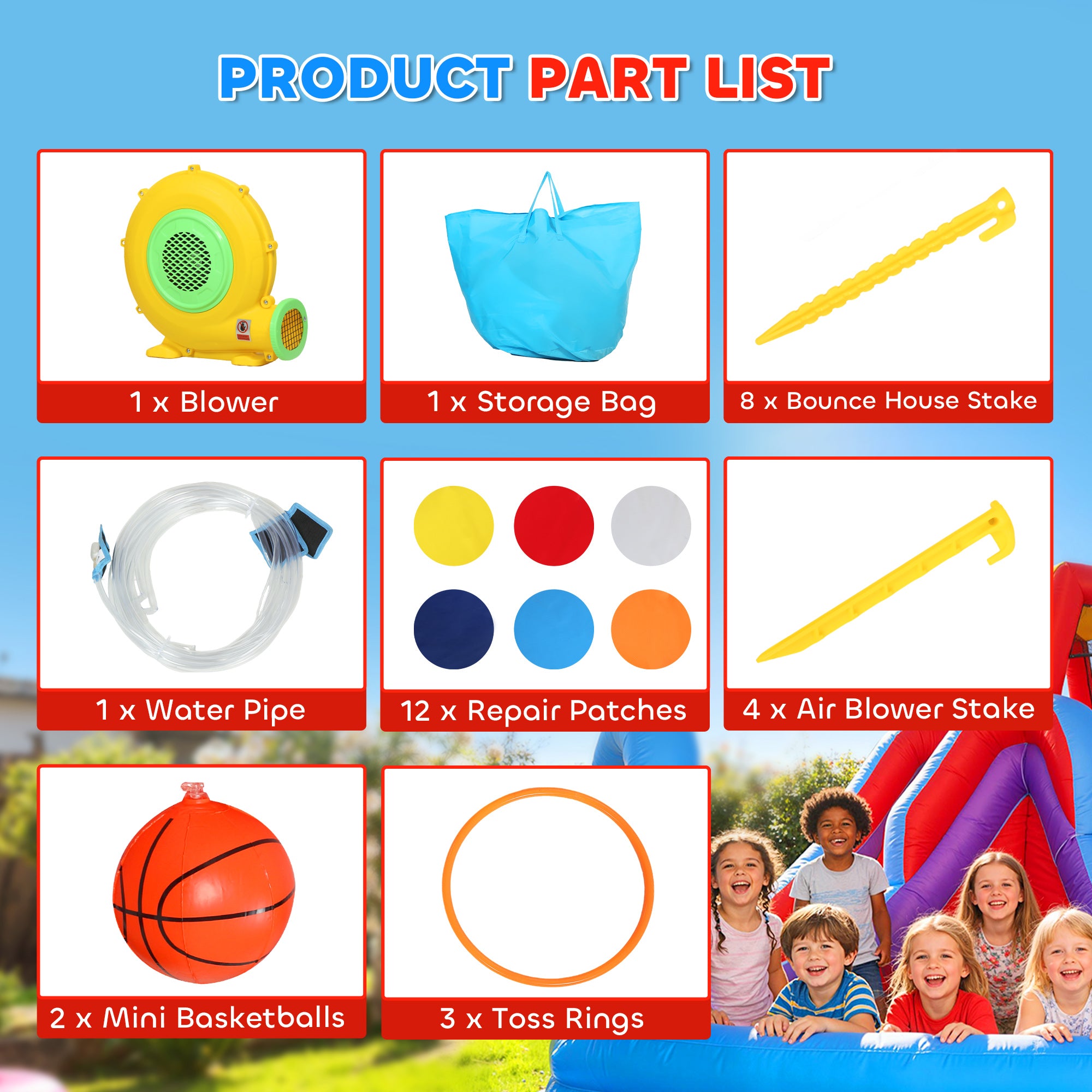 AIYAPLAY Bouncy Castle for Kids, Inflatable Bounce House with Slide, Pool (Ball Pit), Climbing Wall and Blower for Outdoor 