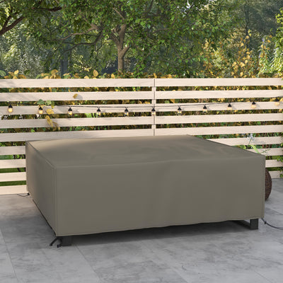 Outsunny Large Square Patio Garden Furniture Set Cover 600D Oxford Waterproof, 230 x 230 x 70cm, Grey 