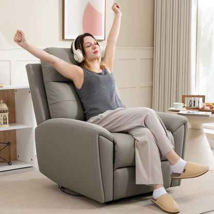 HOMCOM Recliner Armchair, Manual Reclining Chair with Adjustable Leg Rest and Reclining Functions, Modern Microfibre Overstuffed Lounge Seating for Living Room, Bedroom, Grey