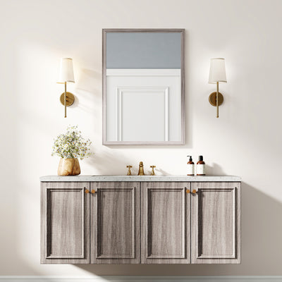 HOMCOM Wall Bathroom Mirror, 50 x 70 cm Wall-Mounted Mirror for Living Room, Bedroom, Hallway, Grey 