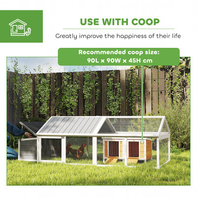 PawHut Wooden Chicken Coop with Nesting Box, Openable Roof, for 4-8 Chickens, White 