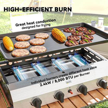 Outsunny Four Burner Portable Gas Grill 