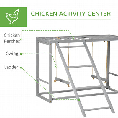 PawHut Walk In Chicken Run with Chicken Activity Shelf and Cover, 3 x 4 x 2m 