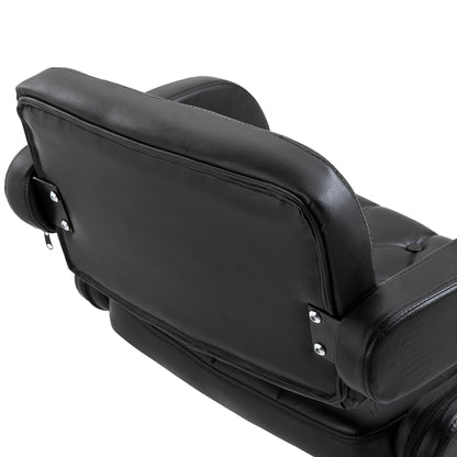 Set of 2 PU Leather Upholstered Swivel Bar Stool, Height Adjustable Barstool with Back, Armrest, Footrest for Kitchen