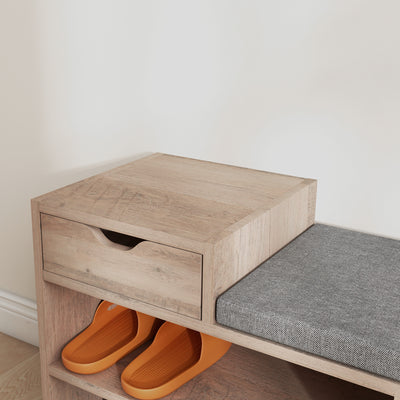 HOMCOM Multi-Compartment Shoe Bench, with Seat - Grey 