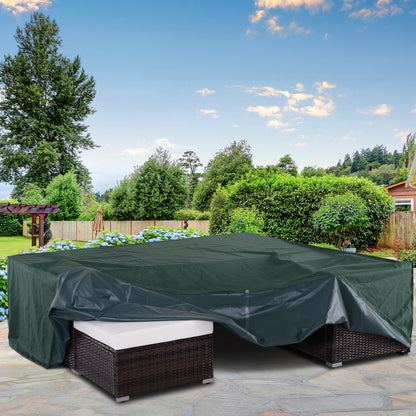 Outsunny Large Patio Garden Furniture Set Cover 600D Oxford Square Waterproof, 230 x 230 x 70 cm, Green 