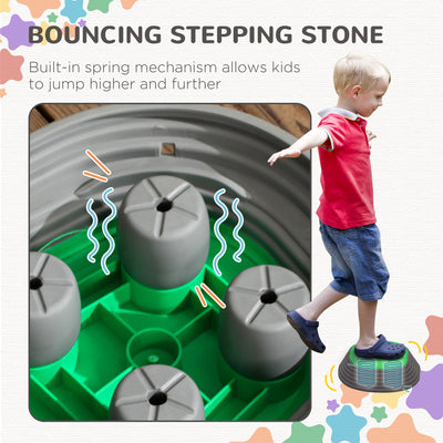 ZONEKIZ Kids Stepping Stones, 11 Pieces Balance River Stones for Obstacle Course, Stackable Non-Slip Starfish Shape, Sensory Play for Indoors, Outdoors 