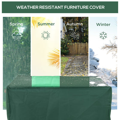 Outsunny 600D Oxford Patio Set Cover Outdoor Garden Rattan Furniture Protection Cover Protector Waterproof Anti-UV, Green, 135 x 135 x 75cm 
