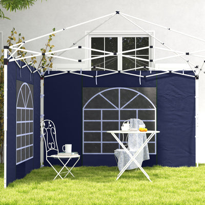 Outsunny Set of Two 195 x 295cm Replacement Gazebo Side Walls - Blue 