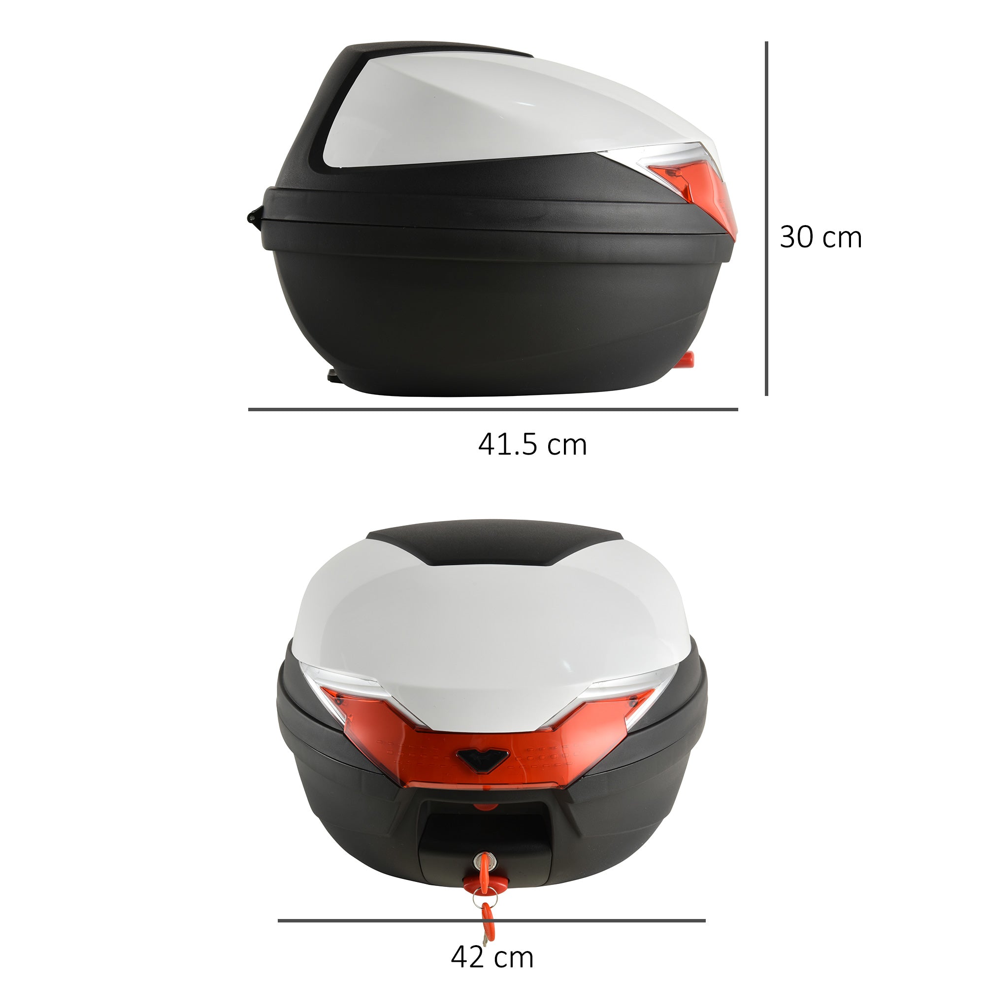 HOMCOM 32L Motorcycle Tail box Helmet Top Case Motorbike Luggage Storage Trunk Carrier Mount Rack 