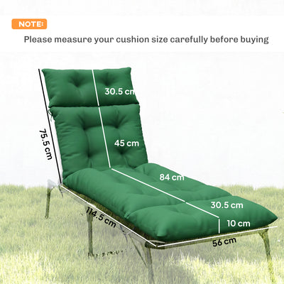 Outsunny Set of Two 190 x 56cm Sun Lounger Cushions - Green