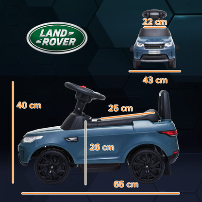 AIYAPLAY 2-in-1 Land Rover Licensed 6V Kids Electric Ride On Car, Sliding Car w/ Headlights, Music, for 18-60 Months, Light Blue 