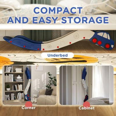 AIYAPLAY Kids Slide for Couch, Bed, Sofa, with Extended Length, Easy to assemble and Store, White and Blue 