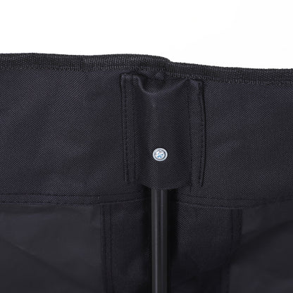 Outsunny 6 Seat Folding Sports Bench Portable Sports Team Bench Spectator Chair with Cooler Bag and Carrying Bag for Outdoor Picnic Camping - Black 