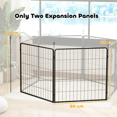 PawHut 2 Piece Dog Pen Expansion Pack for 80cm High Pet Playpen with 3 Stakes, for Small and Medium Dogs 
