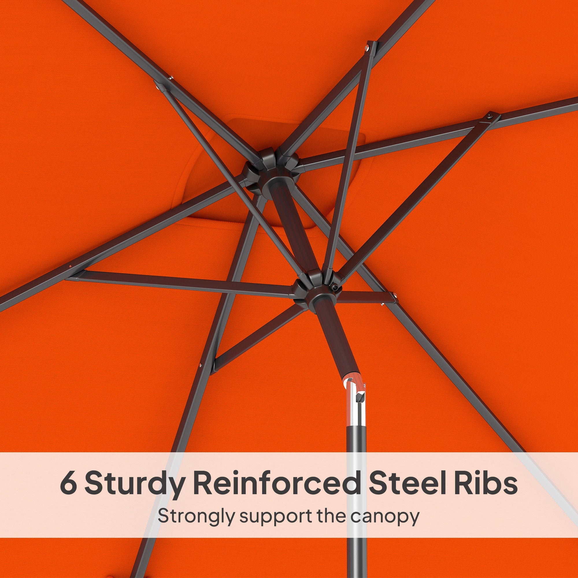 Outsunny 3x2m Patio Parasol Garden Umbrellas Canopy with Aluminium Tilt Crank Rectangular Sun Shade Steel, Orange 