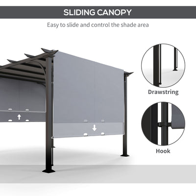 Outsunny 3 x 3(m) Outdoor Pergola, Garden Pergola Gazebo with Adjustable Canopy, Grey 