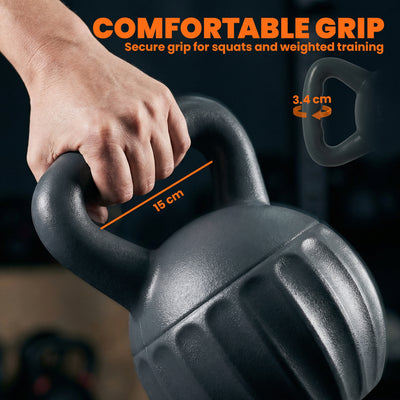 SPORTNOW Kettlebell for Strength Training Kettle Bell with Non-Slip Handle 10 kg Grey 