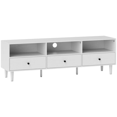 HOMCOM Multi-Storage Minimal TV Stand - White 