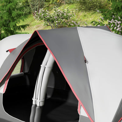 Outsunny Camping Tent for 6-8 Man with 2000mm Waterproof Rainfly and Carry Bag for Fishing Hiking Festival, Grey 