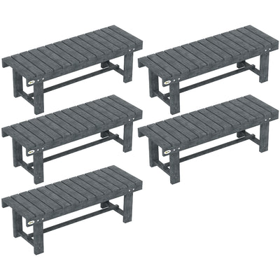 Outsunny 2-Seater Garden Wooden Bench, Grey 