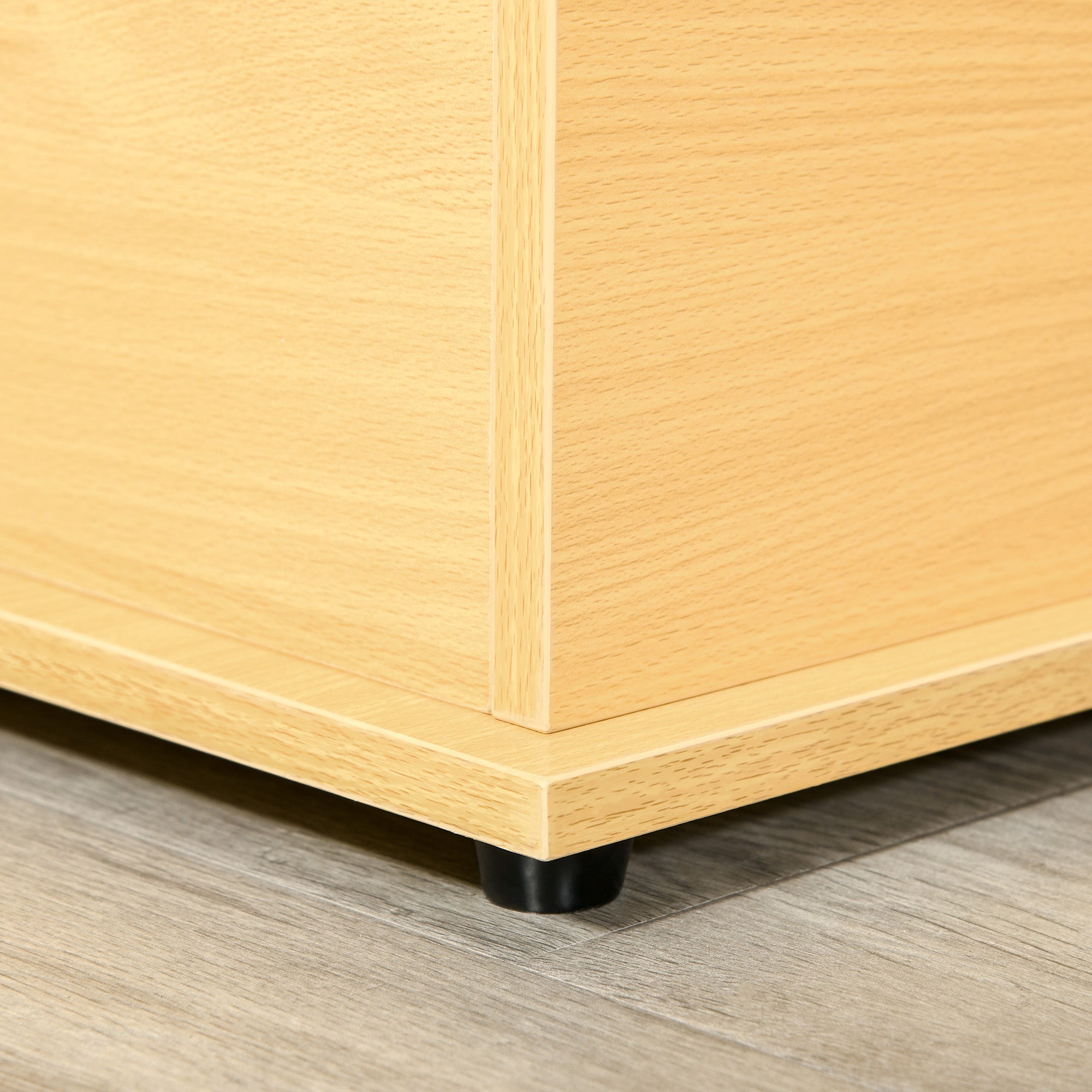 HOMCOM 113L Storage Chest, Storage Box with Flip-Top Lid and 2 Safety Hinges, Storage Trunk for Living Room, Entryway, 100 x 40 x 40 cm, Burlywood 