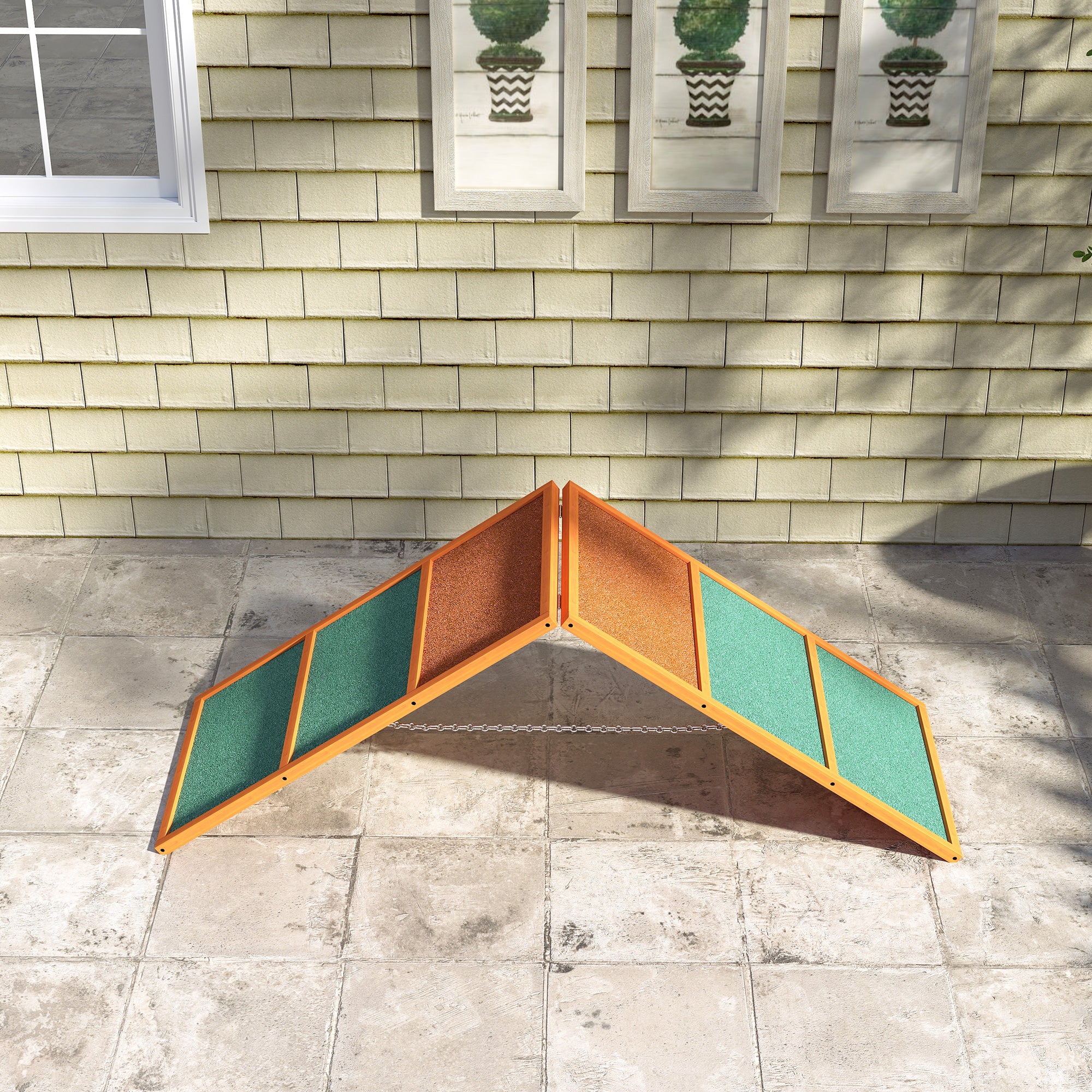 PawHut Dog Agility Equipment, Dog Playground Equipment with Non-slip Surface, A-frame, Agility Ramp for All Breeds, Orange 