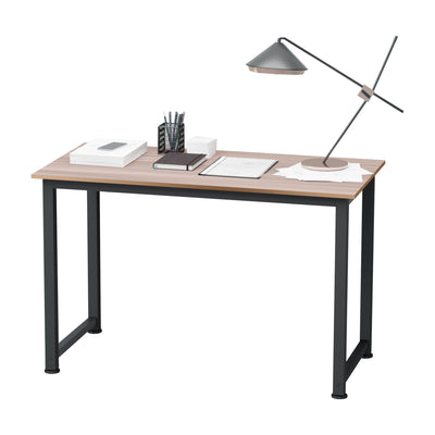 HOMCOM Computer Desk, Writing Table, 120 x 60 x 76cm Workstation for Home Office, Study with Metal Frame, Simple Assembly, Black 