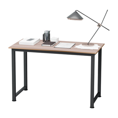 HOMCOM Computer Desk, Writing Table, 120 x 60 x 76cm Workstation for Home Office, Study with Metal Frame, Simple Assembly, Black 