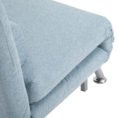 HOMCOM Linen Chair Bed, 3-in-1 Convertible Sleeper Chair with Adjustable Backrest, Pillow, for Living Room, Bedroom, Sky Blue 
