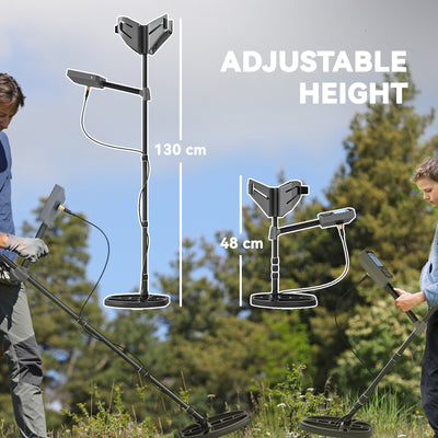 Outsunny Metal Detector for Adults and Beginners, Gold Detector with Higher Accuracy IP68 Waterproof Coil, 5 Professional Modes with Pinpoint & Memory Mode, Bigger Backlit LCD Display with DSP Chip 