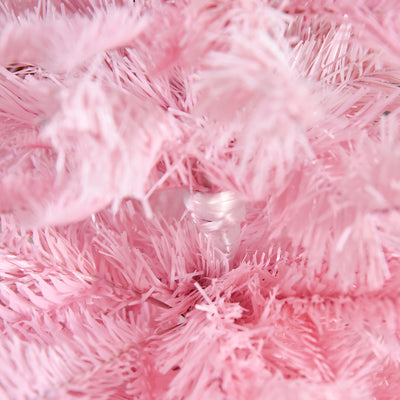 HOMCOM 4FT Artificial Christmas Tree Holiday Xmas Holiday Tree Decoration with Automatic Open for Home Party, Pink 