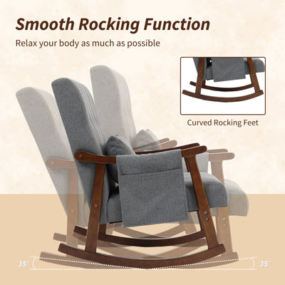 HOMCOM Wood Frame Rocking Accent Chair - Grey 