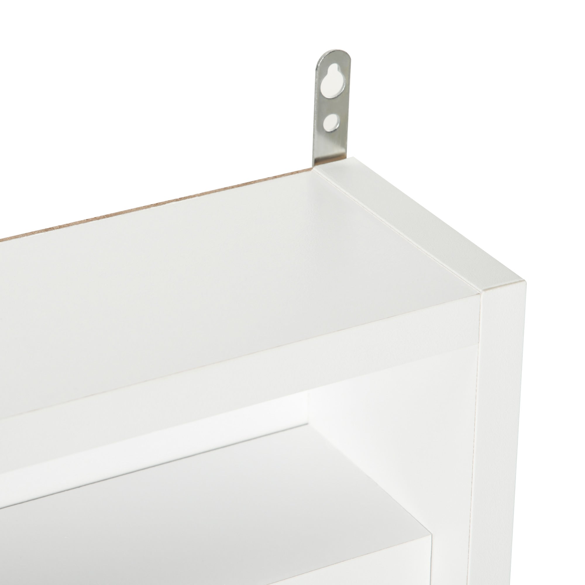 HOMCOM 5-Tier Wall Display Shelf Unit Cabinet w/ 4 Adjustable Shelves Glass Doors Home Office Ornaments 60x80cm White 
