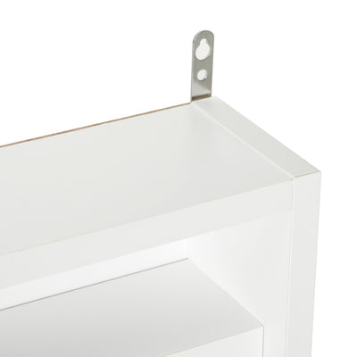 HOMCOM 5-Tier Wall Display Shelf Unit Cabinet w/ 4 Adjustable Shelves Glass Doors Home Office Ornaments 60x80cm White 