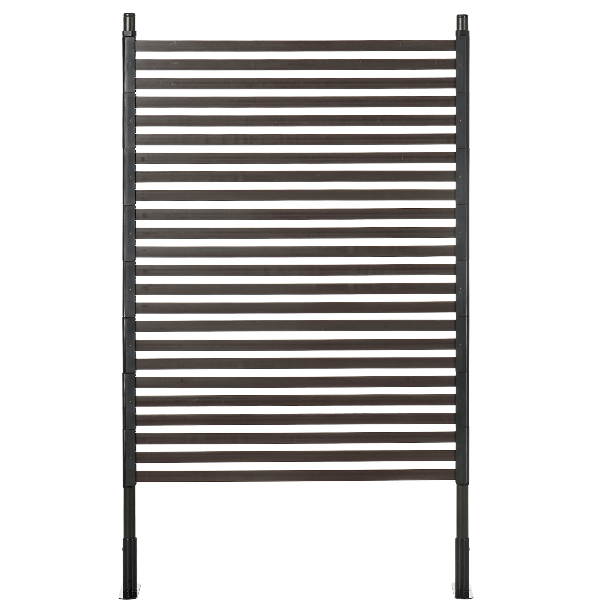 Outsunny Garden Fence with 2 Standing Ways for Hard & Soft Ground, Decorative Outdoor Divider, Animal Barrier Fence, Brown 