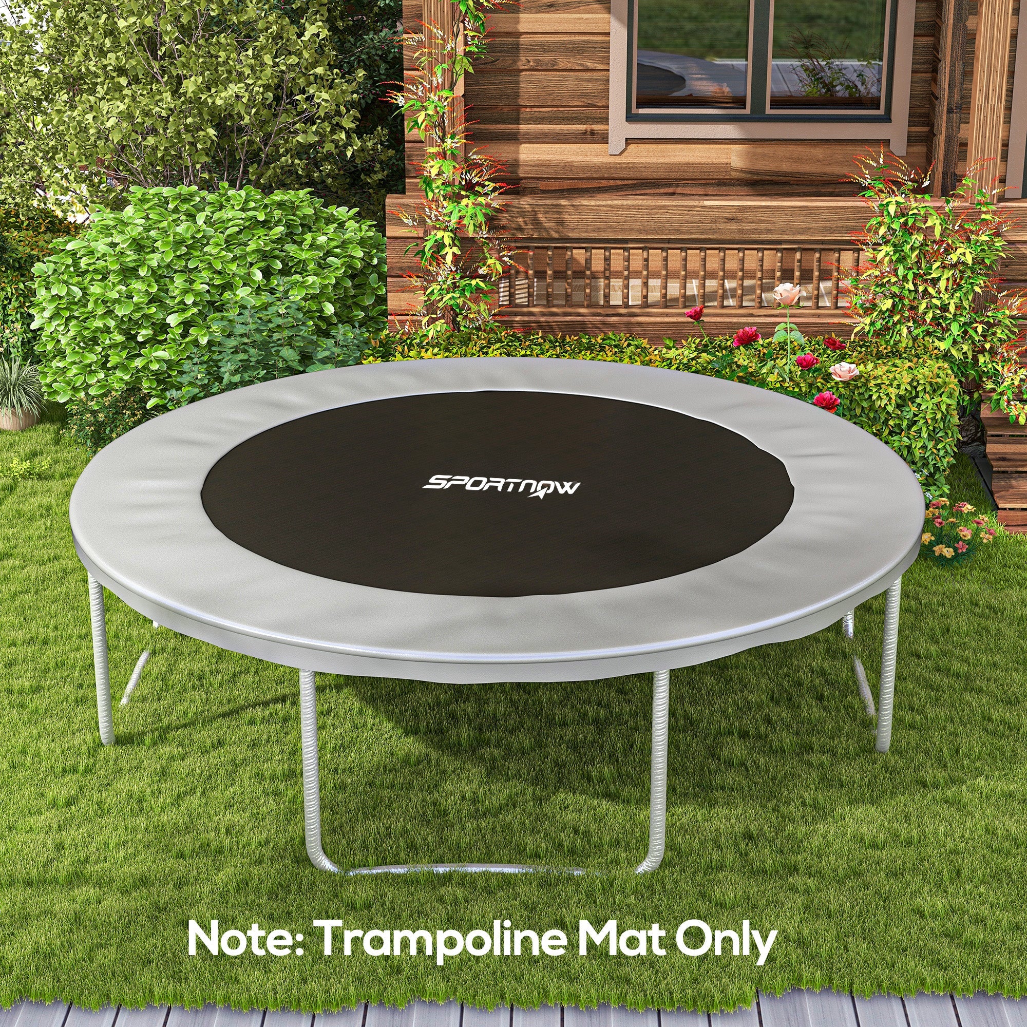 SPORTNOW Replacement Trampoline Mat with Spring Pull Tool, 72 V-Hooks, for 12ft Trampoline using 14cm Springs, Green 