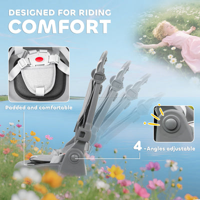 AIYAPLAY 6 in 1 Foldable Kids Trike with Adjustable Parent Handle & Canopy for Ages 1-5, Grey 