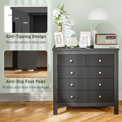 HOMCOM Elegant Chest of Five Drawers - Black 