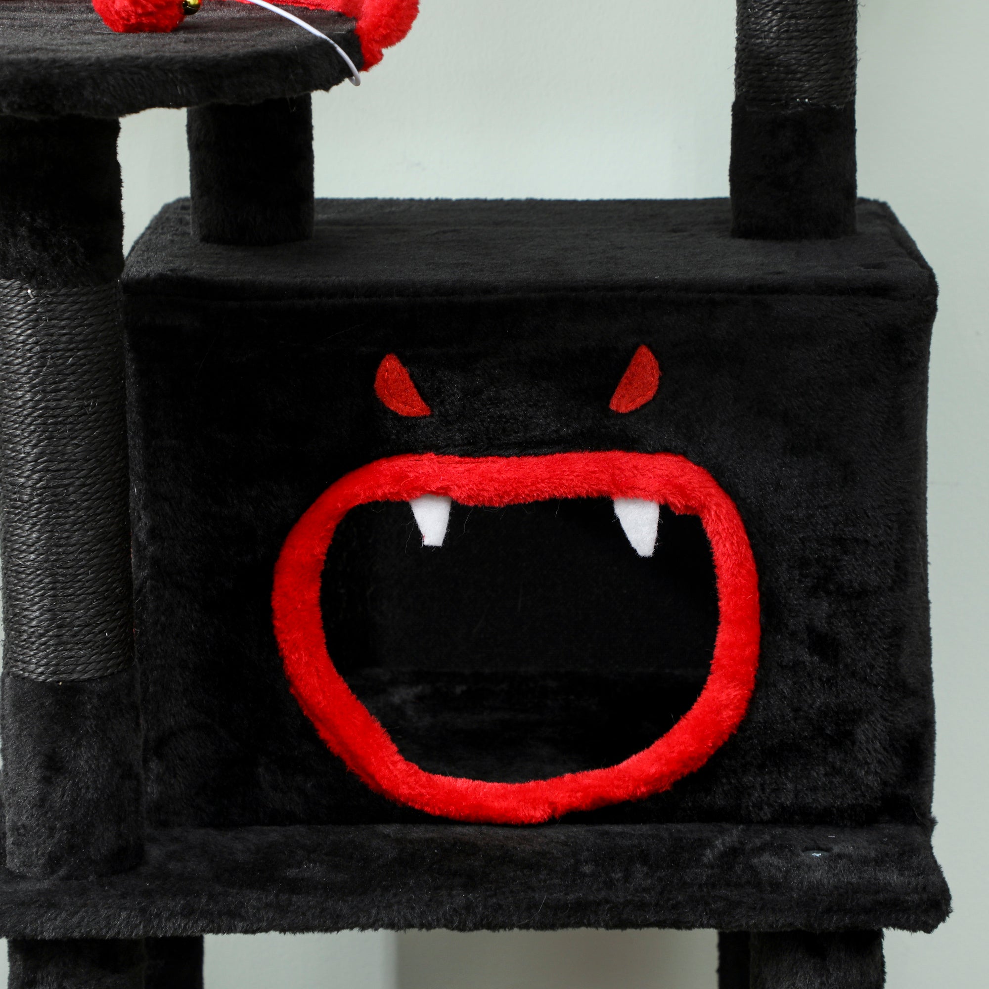 PawHut Gothic Cat Tree, 152 cm Multi-Level Cat Tower for Large Cats with Coffin Bed, Large Condo, for Halloween 
