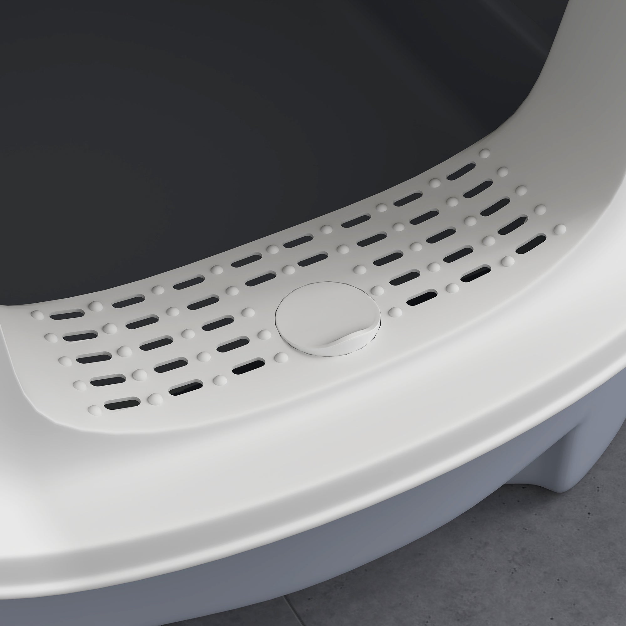 PawHut Cat Litter Box with Lid, Scoop, Deodorization Bags, Top Entry, Cat Toilet Easy Clean with Drawer Pan, Grey 